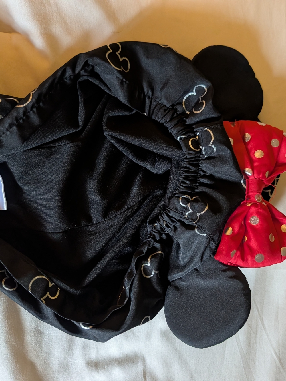 Disney Minnie Mouse Girls 2T Hooded Windbreaker Jacket Ears Bow Black - Picture 5 of 8